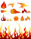 DESIGN ELEMENTS FIRE & FLAMES Royalty Free Stock Photo