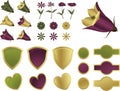 Design elements - Flowers and shields