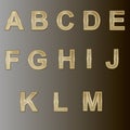 Design elements - gold 3D font. Royalty Free Stock Photo