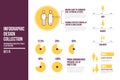 Design elements of infographics on topic of demography.