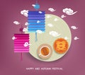 Design Elements of Mid Autumn Festival. Translation, Happy Mid Autumn Festival.