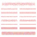 Design elements - red square divider line set