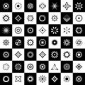 Design elements set. 49 abstract black and white icons Royalty Free Stock Photo