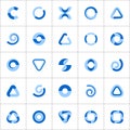 Design elements set. Abstract blue geometric icons