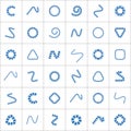 Design elements set. Abstract blue geometric icons Royalty Free Stock Photo