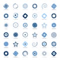 Design elements set. Abstract blue icons. Royalty Free Stock Photo