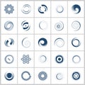 Design elements set. Abstract blue icons Royalty Free Stock Photo