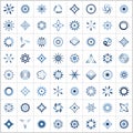Design elements set. 64 abstract blue icons Royalty Free Stock Photo