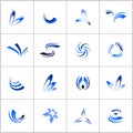 Design elements set. Abstract blue icons Royalty Free Stock Photo
