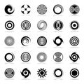 Design elements set. Abstract circle circular and spiral icons Royalty Free Stock Photo