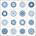 Design elements set. Abstract circle geometric decorative icons Royalty Free Stock Photo
