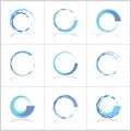 Design elements set. Abstract circle icons. Spiral motion Royalty Free Stock Photo