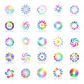 Design elements set. Abstract circular multicolour icons Royalty Free Stock Photo