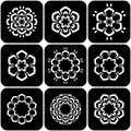 Design elements set. Abstract decorative floral icons Royalty Free Stock Photo