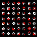 Design elements set. Abstract geometric red and white icons Royalty Free Stock Photo