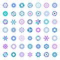 Design elements set. 49 abstract icons in flower and star shape Royalty Free Stock Photo