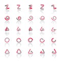 Design elements set. Abstract red and grey icons Royalty Free Stock Photo