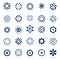 Design elements set Abstract star, sun, flower and rotation circle icons