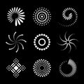 Design Elements Set. Abstract White Dots Icons on Black Background Royalty Free Stock Photo
