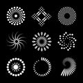 Design Elements Set. Abstract White Icons on Black Background Royalty Free Stock Photo