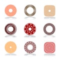 Design elements set. Rotation patterns. Royalty Free Stock Photo