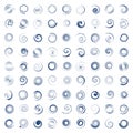 Design elements set. 81 spiral icons