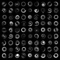 Design elements set. 81 spiral icons