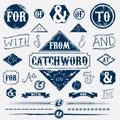 Design elements set and vintage catchword