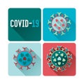 Design elements with stylized virus vector illustrations Royalty Free Stock Photo