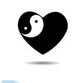 Design elements for Valentine s Day. Yin Yang heart. Vector.