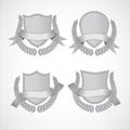 Design elements. Vector set of shields with Laurel Royalty Free Stock Photo