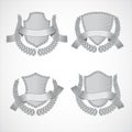 Design elements. Vector set of shields with Laurel Royalty Free Stock Photo