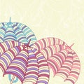 Design ellement with cute umbrellas. Vector Royalty Free Stock Photo