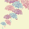 Design ellement with cute umbrellas. Vector Royalty Free Stock Photo