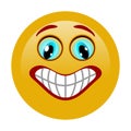 Big smile emoticon emoji with white background.