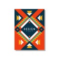 Design ethnic style card, ethno tribal geometric ornament, trendy pattern element for business, invitation, flyer