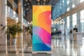 Design an eyecatching roll up banner that highlights the key features of your products and services for trade shows