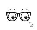 Design of eyes with glasses looking a arrow Royalty Free Stock Photo