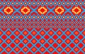 Design fabric pattern color blue sky red and yellow. Tribal ethnic seamless pattern geometric elements. Design perfect for textile Royalty Free Stock Photo