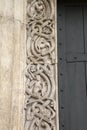 Design on Facade Cathedral Church Entrance; Modena Royalty Free Stock Photo