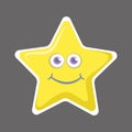 Little star. Cute yellow smiling vector isolated on white background. Design for fashion fabrics, textile graphics Royalty Free Stock Photo