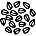 Black Abstract Teardrop Pattern Vector Design for Graphic and Textile Use