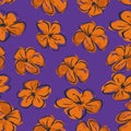 Colorful retro vibrant joyful abstract flower seamless pattern doodle