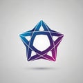 Design featuring a multifaceted star with interlocking lines and polygona Royalty Free Stock Photo