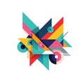 Design featuring overlapping shapes such as triangles, circles, and Royalty Free Stock Photo