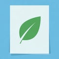 Design featuring a single green leaf graphic centered on a white Royalty Free Stock Photo