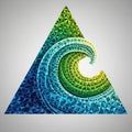 Design featuring a stylized wave composed of geometric triangular Royalty Free Stock Photo