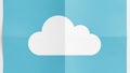 Design featuring a white cloud icon centered on a light blue Royalty Free Stock Photo
