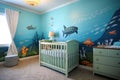 Design children room baby bedroom girl interior interior wall home furniture modern toy Royalty Free Stock Photo