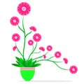 Design of flower in pot